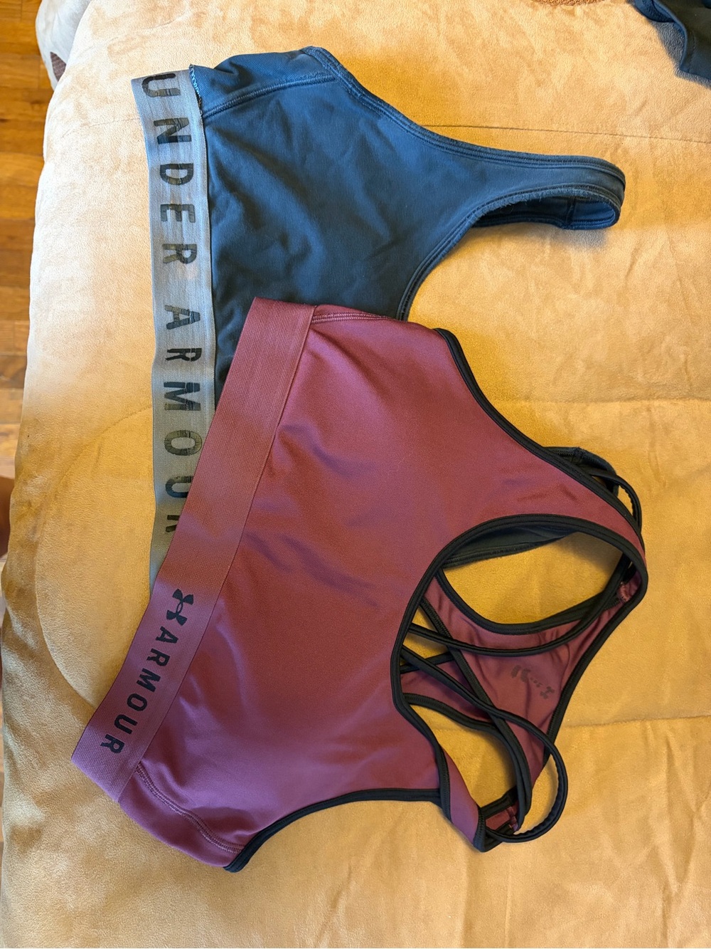 Under Armour Maroon (Burgundy) & Charcoal Sports Bras
